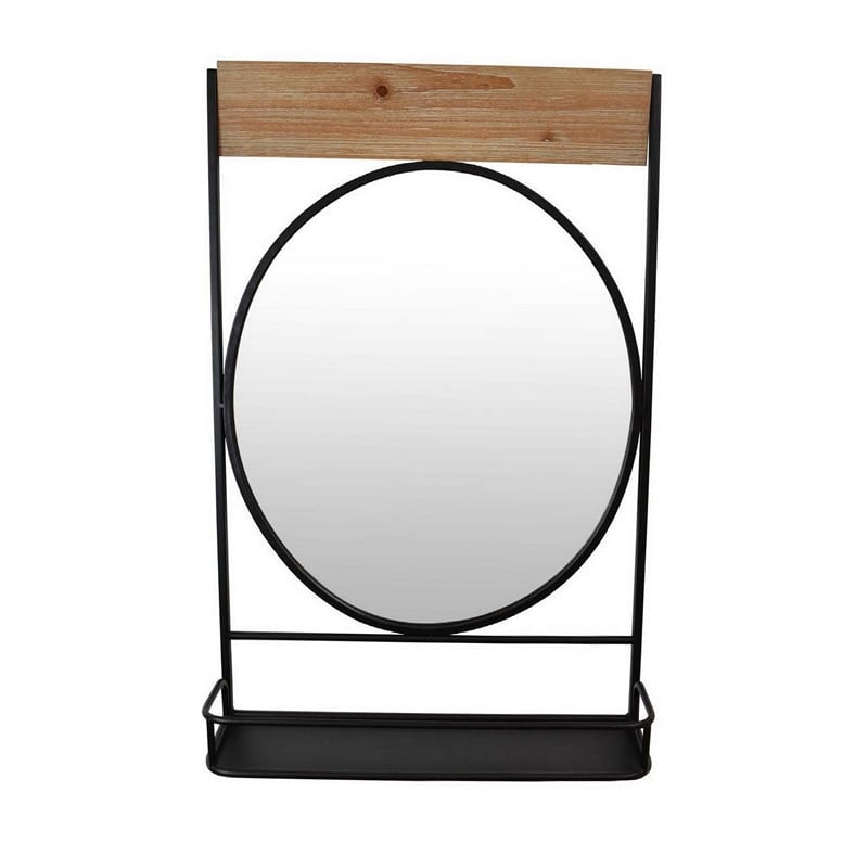 Benjara Feno Decorative Wall Mirror w Rack- 30