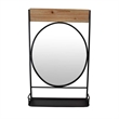 Benjara Feno Decorative Wall Mirror w Rack- 30