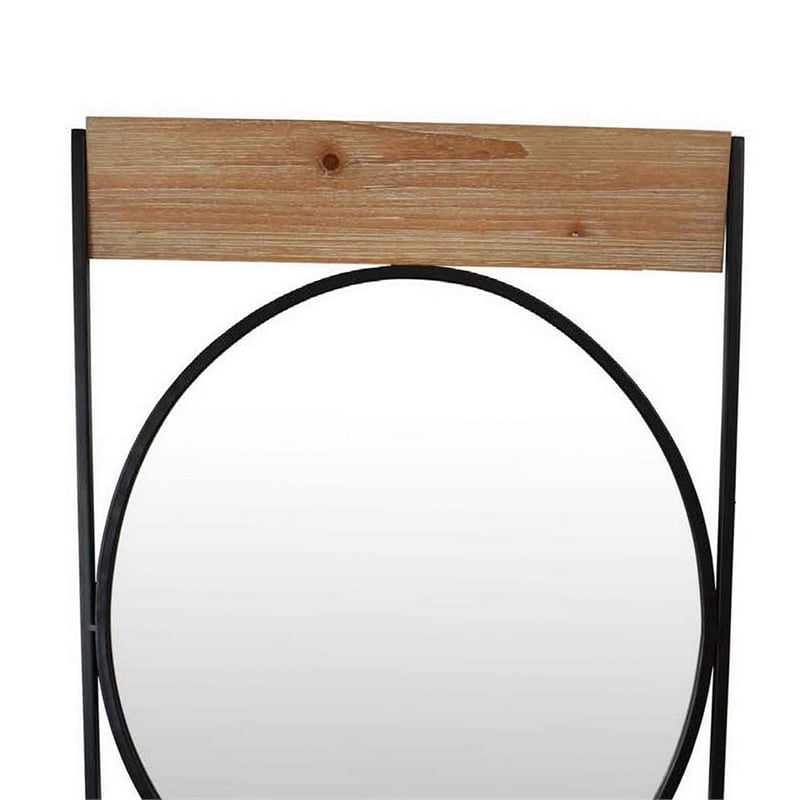 Benjara Feno Decorative Wall Mirror w Rack- 30