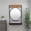 Benjara Feno Decorative Wall Mirror w Rack- 30