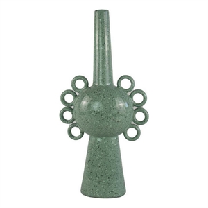 Benjara Kary Flower Vase- Unique 3D Look- Narrow 23&quot Sage Green Ceramic