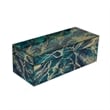 Benjara Dory Decorative Box Set of 2- Green Blue Faux Marble Accent Glass