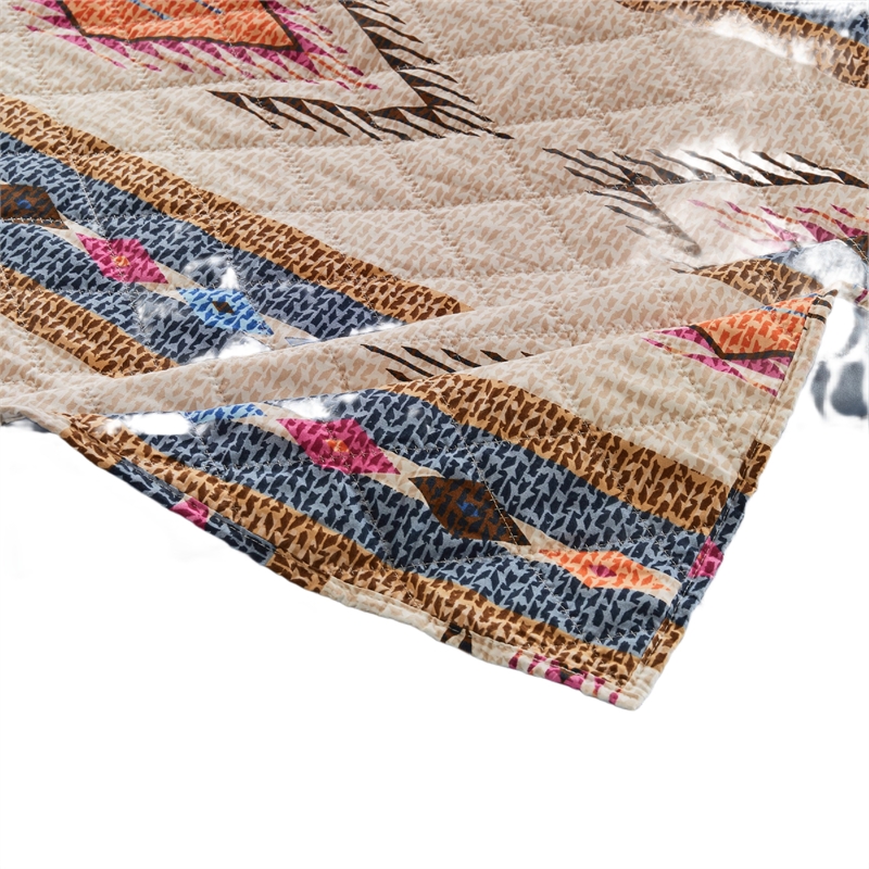 Benjara Yeno Throw Blanket- 50x60- Polyester- Multicolor Southwestern Design