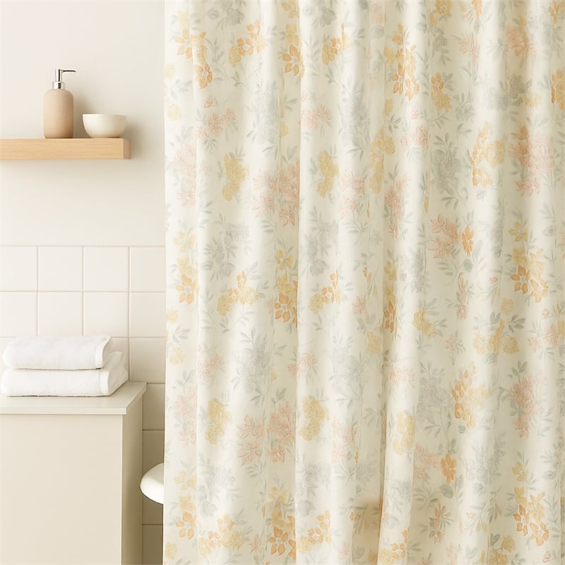 Benjara Loso Shower Curtain- 72