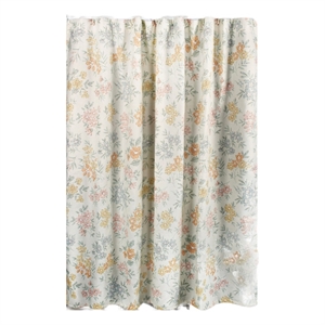 Benjara Loso Shower Curtain- 72&quot Soft Floral Motif Design- Microfiber