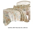 Benjara Loso 2pc Twin Size Quilt Set- Soft White Floral Pattern- Reversible