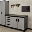 Benjara Asti Workbench Top- 20x64 Metallic Gray- Eco Friendly Melamine