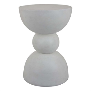 Benjara Accent Plant Stand table- 20&quot Hourglass Design Classic White Resin