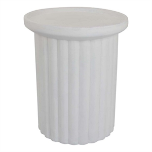 Benjara Accent Plant Stand Table- 21&quot White Resin- Spacious Round Top