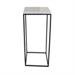 Benjara Plant Stand Table Set of 3- Black Metal- Square White Marble Top