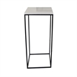 Benjara Plant Stand Table Set of 3- Black Metal- Square White Marble Top