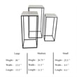 Benjara Plant Stand Table Set of 3- Black Metal- Square White Marble Top