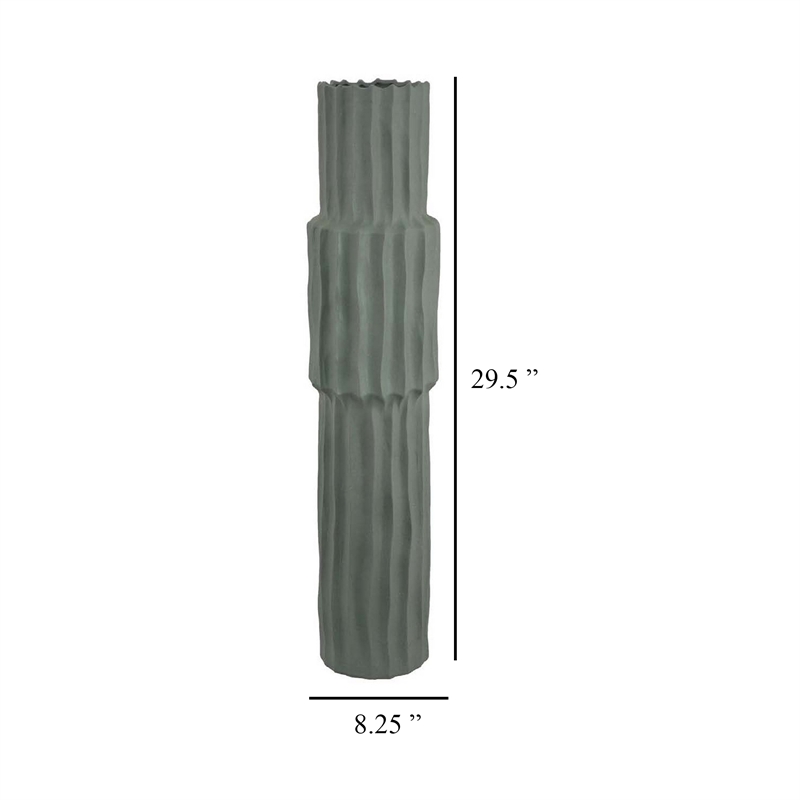 Benjara Decorative Accent Vase- Sleek Cactus Design- 30