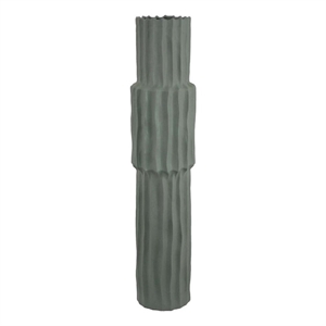 Benjara Decorative Accent Vase- Sleek Cactus Design- 30&quot Green Ceramic