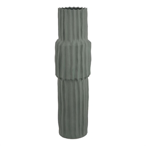 Benjara Decorative Accent Vase- Sleek Cactus Design- 36&quot Green Ceramic