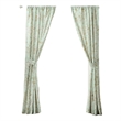 Benjara Vola 2 Panel Curtain Set- Light Mint Green Microfiber- Floral Pattern