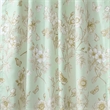 Benjara Vola 2 Panel Curtain Set- Light Mint Green Microfiber- Floral Pattern