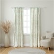 Benjara Vola 2 Panel Curtain Set- Light Mint Green Microfiber- Floral Pattern