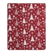 Benjara Daru Throw Blanket- 50x60- Christmas Theme- Red and White Polyester