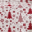 Benjara Daru 2 Piece Twin Quilt Set- Red and White Polyester- Christmas Theme