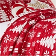 Benjara Daru 3 Piece King Quilt Set- Red and White Polyester- Christmas Theme