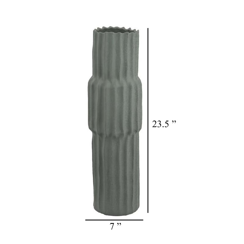 Benjara Decorative Accent Vase- Sleek Cactus Design- 24