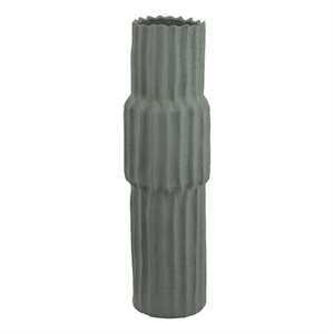 Benjara Decorative Accent Vase- Sleek Cactus Design- 24&quot Green Ceramic