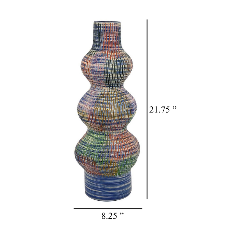 Benjara Decorative Accent Vase- 3 Rounded Accents- 22