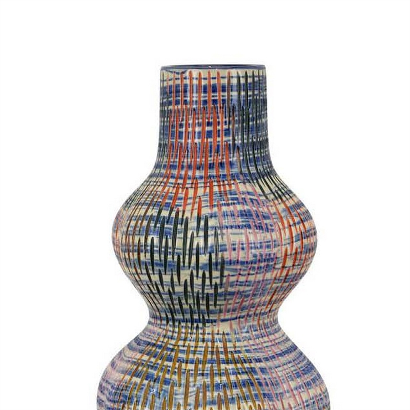 Benjara Decorative Accent Vase- 3 Rounded Accents- 22