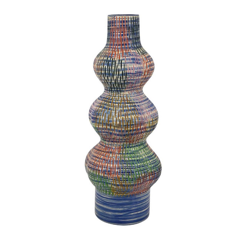 Benjara Decorative Accent Vase- 3 Rounded Accents- 22