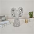 Benjara Accent Tabletop Decor- Strong Ram Head Design- White Ceramic 14 Inch