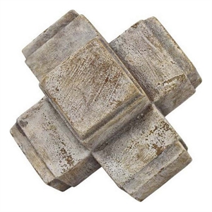 Benjara Tabletop Decor- Farmhouse Rustic Accent- Crossed White Ceramic 10 Inch