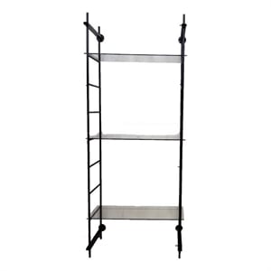 Benjara Plant Display Stand- 87 Inch- 3 Shelves Black Metal Ladder Design