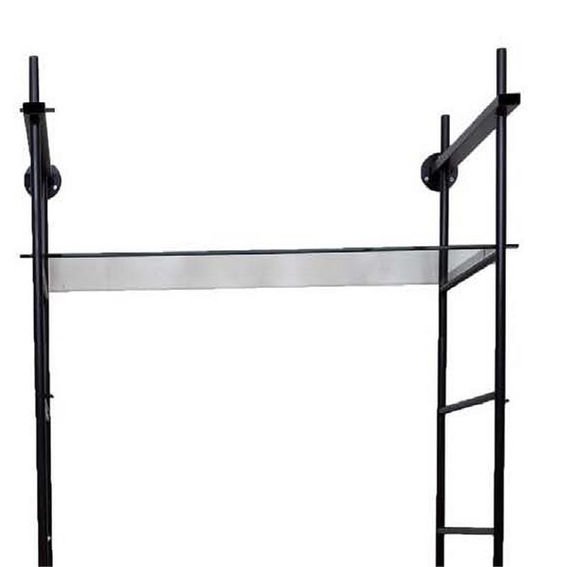 Benjara Plant Display Stand- 87 Inch- 3 Shelves Black Metal Ladder Design