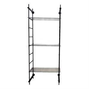 Benjara Plant Display Stand- 87 Inch- 3 Shelves Black Metal Ladder Design