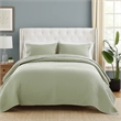 Benjara Vins 2pc Twin Size Quilt Set- Cotton Fill- Polyester Shell- Sage Green