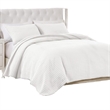 Benjara Vins 2pc Twin Size Quilt Set- Cotton Fill- Polyester Shell- White