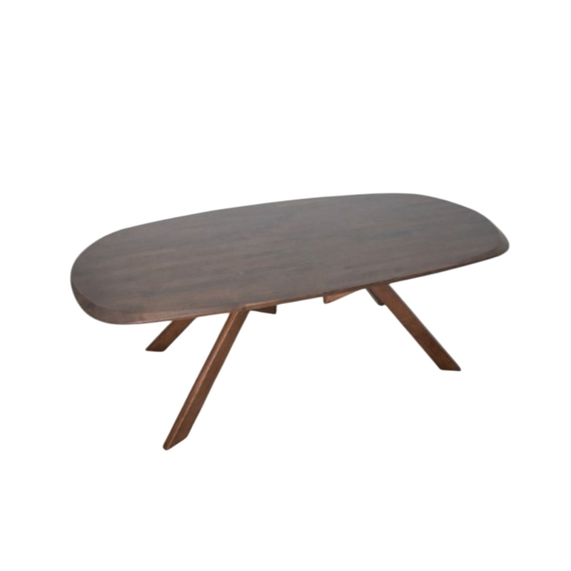 Benjara Ziva 7pc Dining Table Set- 6 Side Chairs- 3D Edges- Brown Solid Wood