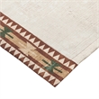 Benjara Kip 2 Panels Curtain Set- Microfiber- Green and Beige Mountain Scenery