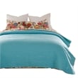 Benjara Lewi 2pc Twin Size Quilt Set- Bright Colorful Floral Pattern- Cotton