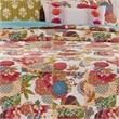 Benjara Lewi 2pc Twin Size Quilt Set- Bright Colorful Floral Pattern- Cotton