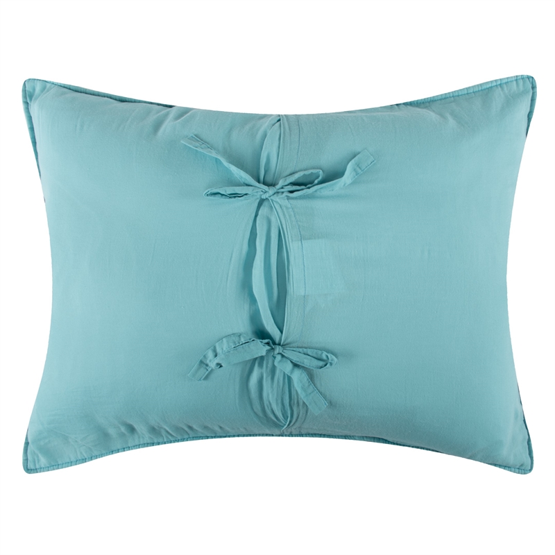 Benjara Lewi King Pillow Sham- 20 x 36- Bright Colorful Floral Pattern- Cotton