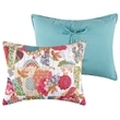 Benjara Lewi King Pillow Sham- 20 x 36- Bright Colorful Floral Pattern- Cotton