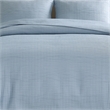 Benjara Fys 3pc Queen Size Coverlet Set- Soft Woven Jacquard- Chambray Blue