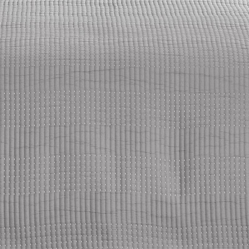 Benjara Fys 3pc Queen Size Coverlet Set- Soft Woven Jacquard Matelasse- Gray