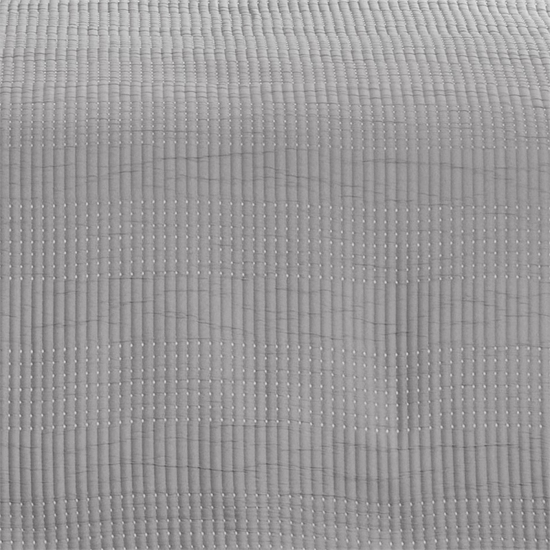 Benjara Fys 3pc Queen Size Coverlet Set- Soft Woven Jacquard Matelasse- Gray