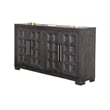 Benjara Kizie Sideboard Buffet Console 4 Doors and Shelves- Black Wood 66 Inch