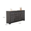 Benjara Kizie Sideboard Buffet Console 4 Doors and Shelves- Black Wood 66 Inch