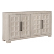 Benjara Kizie Sideboard Buffet Console 4 Doors- Shelves- Tawny Brown 66 Inch