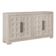 Benjara Kizie Sideboard Buffet Console 4 Doors- Shelves- Tawny Brown 66 Inch